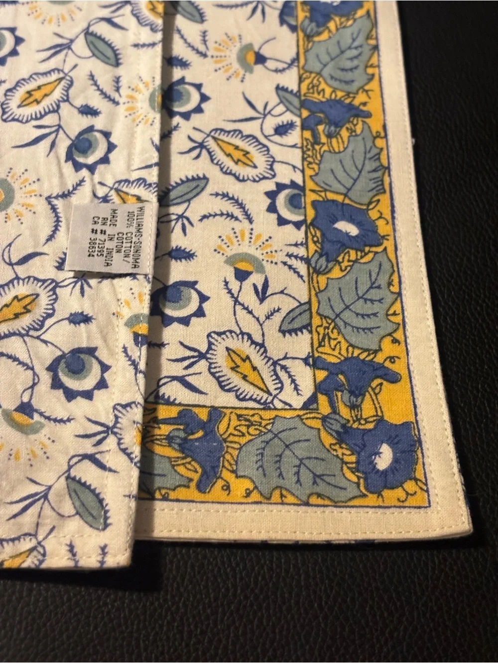 Williams Sonoma Floral Print Table cloths set of 2 - 100% cotton